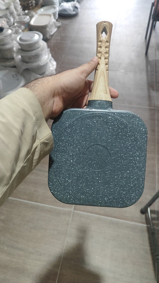 3-in-1 Non-Stick Breakfast Frying Pan with Wooden Handle