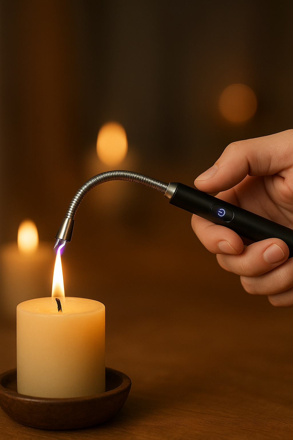 Rechargeable Electric Arc Lighter – Windproof & Flameless USB Lighter for Kitchen, Candles & Outdoor Use