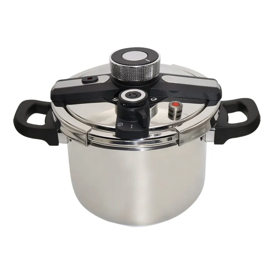 Premium Stainless Steel Safety Pressure Cooker – Fast Cooking with Modern Safety Lock System (6L / 9L / 11L)